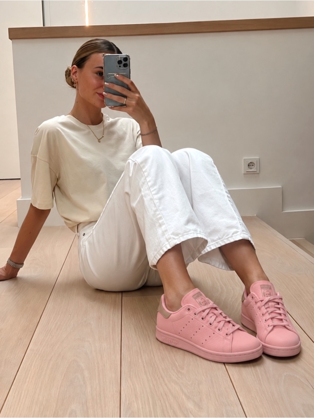 Y2K Adidas Stan Smith Woman Rose Pink Sneaker US5.5 Classic Preppy Athleisure